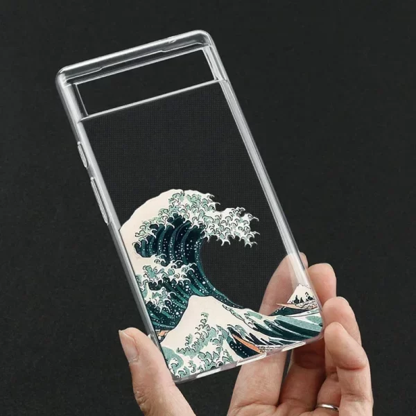 Fashion Great Blue Wave Clear Phone Case for Google Pixel 7 9 7Pro 8 Pro XL 6A 6Pro 5G Clear Transparent Soft Covers Fundas Skin - Image 2