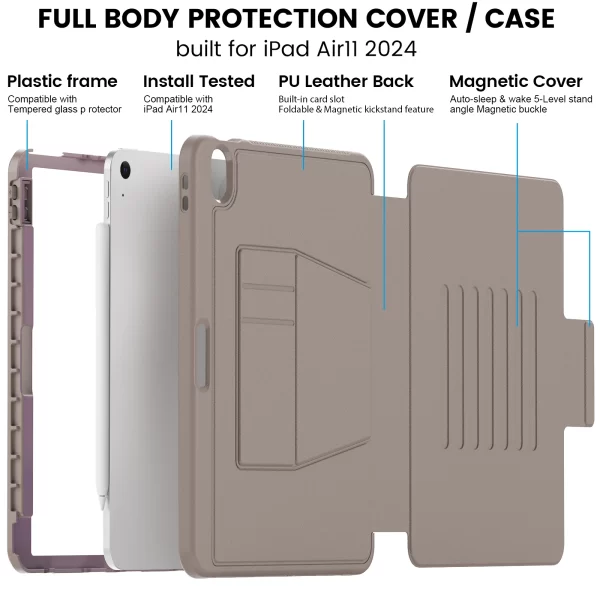 Smart Flip Case For iPad Air Pro 11 2024 Air 4 5 10.9 Pro 11 2018 2020 2021 2022 With Adjustable Kickstand 3-Layer Protect Cover - Image 2