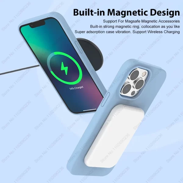 Liquid Silicone For Magsafe Magnetic Case For iPhone 16 15 14 12 11 13 Pro Max 16 Plus Wireless Charging Cover Phone Accessories - Image 6