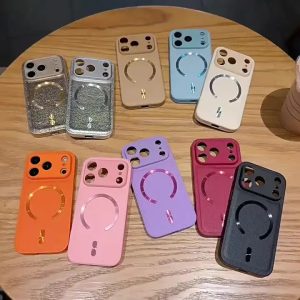 Litchi Grain Plain Leather Magnetic Phone Case, Full Coverage Shockproof Protective Cover for iPhone 18 Pro Max17 16 15 14 13 12