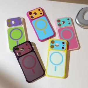 Color?Block Magsafe Magnetic Shockproof Phone Case for iPhone 18/17/16/15/14/13 Pro / Pro Max, Built?in Magnet