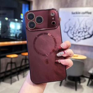 Phone Case for iPhone 18/17/16/15//Pro Max, Aurora Feather Pattern, Built?in Lens Film, Magnetic, Wireless Charging Supported